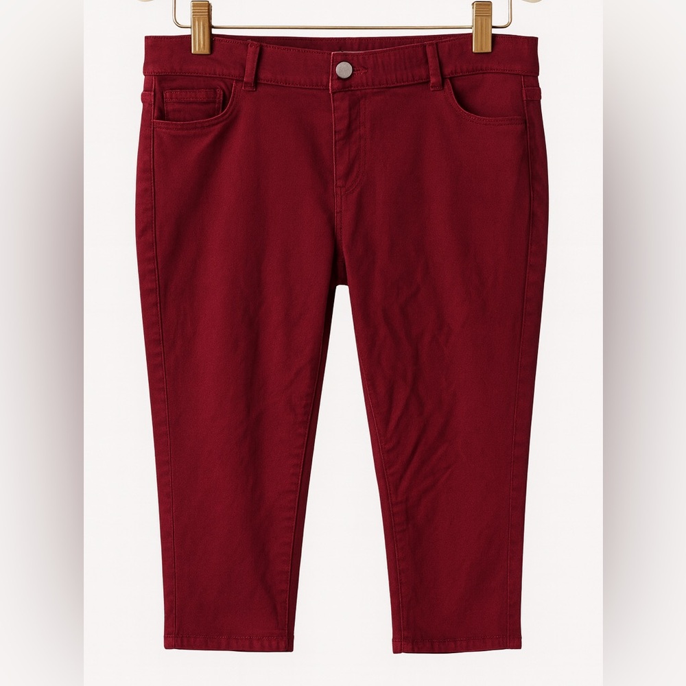 BurgundyStretch Skinny Jeans | Viscose Blend | Holiday Ready - Picture 3 of 6